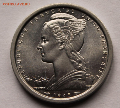 Сен Пьер и Микелон 2 франка 1948. Тираж - 300 000. Сохран. - 7