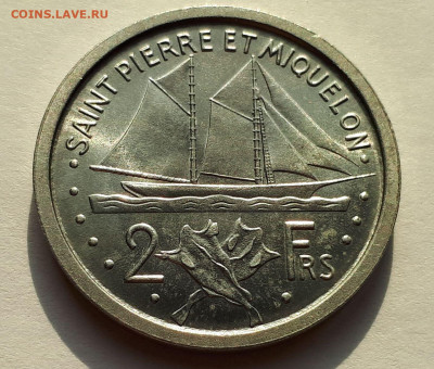 Сен Пьер и Микелон 2 франка 1948. Тираж - 300 000. Сохран. - 2
