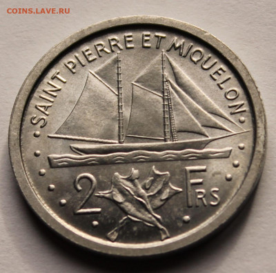 Сен Пьер и Микелон 2 франка 1948. Тираж - 300 000. Сохран. - 1