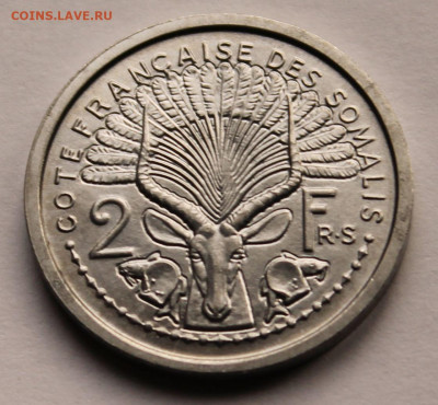 Французское Сомали 2 франка 1959 г. Тираж - 200 000. UNC - 2.