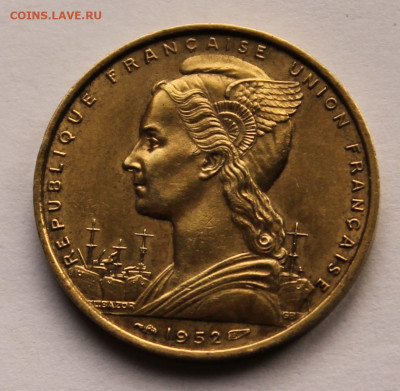 Французское Сомали 20 франков 1952 г. Тираж- 500 000. Сохран - 10