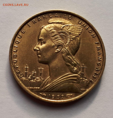 Французское Сомали 20 франков 1952 г. Тираж- 500 000. Сохран - 9