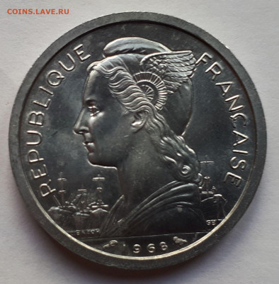 Француз.Территория Афар и Исса.2 франка 1968 г.Тираж-100 000 - 6