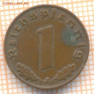 Германия 1 пф 1940 J г.,до  07.12.2020 г. 22.00 по Москве - Германия 1 пф 1940 2460а