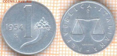 Италия 1 лира 1954 г., до  09.12.2020 г. 22.00 по Москв - Италия 1 лира 1954 1869