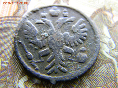 полушка 1734 перечекан из крестовой копеки - Изображение 8270