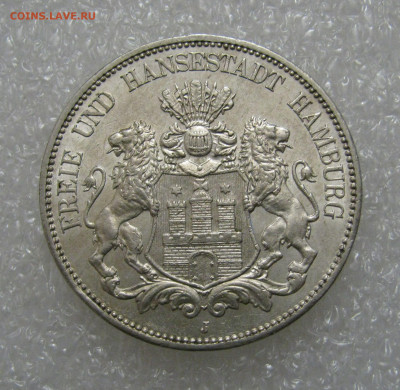 Вольный город Гамбург. 5 МАРОК 1913 года. UNC. До 07.12.20 - 5Марок1913 (2).JPG