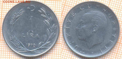 Турция 1 лира 1970 г., до 10.12.2020 г. 22.00 по Москве - Турция 1 лира 1970 1736