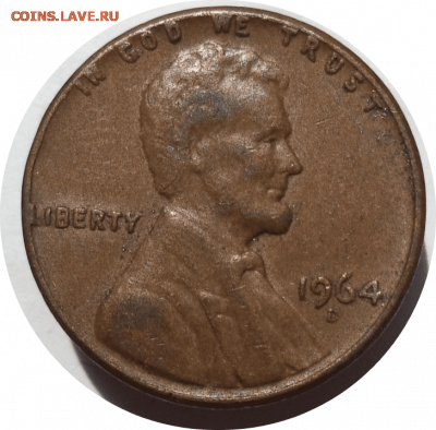 1 цент 1964 (D) г. США до 10.12.20 в 22:00 МСК - Rounded_20201209_003527