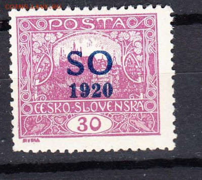 Чехословакия 1920 1м *  надпечатка на 30г до 14 12 - 33