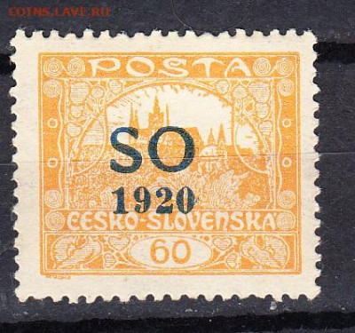 Чехословакия 1920 1м *  надпечатка на 60г до 14 12 - 35
