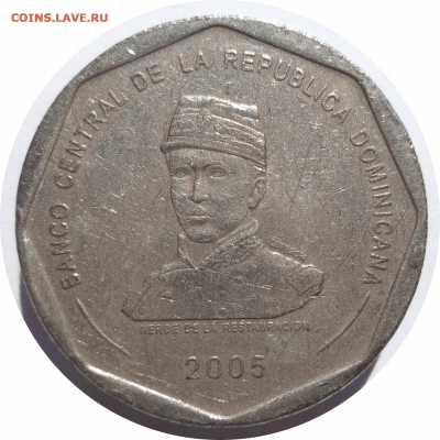 25 песо 2005 г. ДОМИНИКАНА до 11.12.20 в 22:00 МСК - Rounded_20201210_190911