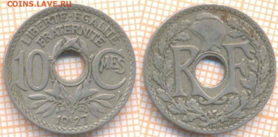 Франция 10 сантимов 1927 г., до 14.12.2020 г. 22.00 по Москв - Франция 10 сантимов 1927 1639