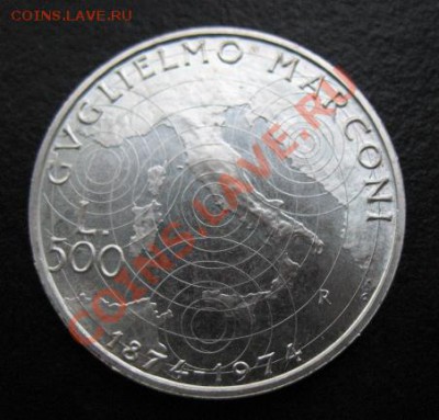 1974 г, Италия, 500 л, Маркони, серебро, до 04.10 в 21-00 мс - ит карта