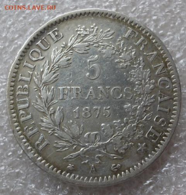 5 франков 1875 год. Франция. Геркулес и музы. А. - 001.JPG