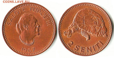Королевство Тонга - Тонга 2 сенти 1967 KM-5