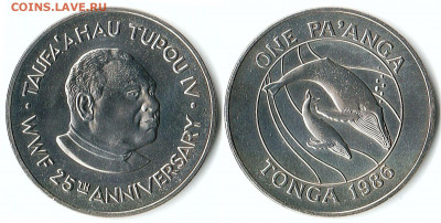 Королевство Тонга - Тонга 1 паанга 1986 KM-128