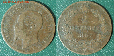 Италия 2 чентезимо 1867 Т - 15.12.2020 - 2 чент_1867_Т.JPG