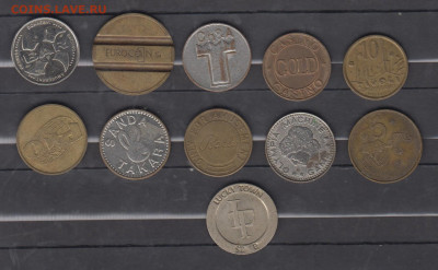 Жетоны иностранные 11шт до 19 12 - 63