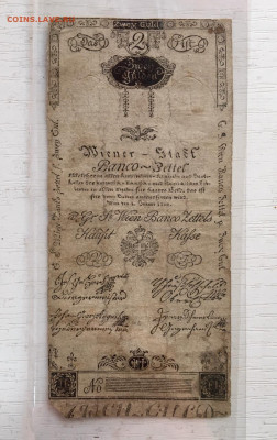 Австро-Венгрия. Банкоцеттель 2 гульдена 1800 года. 20.12 в22 - 1