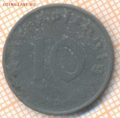 Германия 10 пф 1941 г., до  22.12.2020 г. 22.00 по Москве - Германия 10 пф 1941 2484
