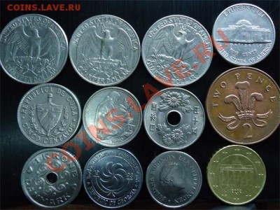 Иностранные монеты 12 шт - лот иностр-2
