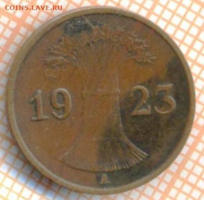 Германия 1 пф 1923А г., до 22.12.2020 г. 22.00 по Москве - Германия 1 пф 1923 2492а