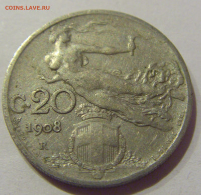 20 чентезимо 1908 Италия №1 23.12.2020 22:00 МСК - CIMG7567.JPG