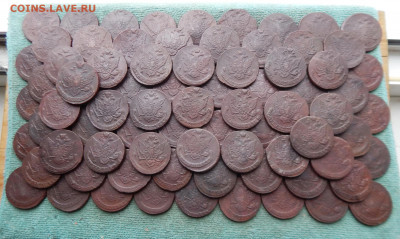 100 кладовых пятаков Екатерины 2 и Елизаветы, цена фикс - 100-3-6
