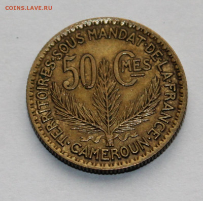 Французский Камерун - 50 сантимов 1924 г. Сохран! - 3