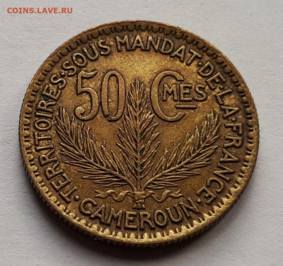 Французский Камерун - 50 сантимов 1924 г. Сохран! - 2