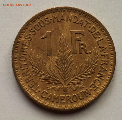 Французский Камерун - 1 франк 1925 г. Сохран! - 3