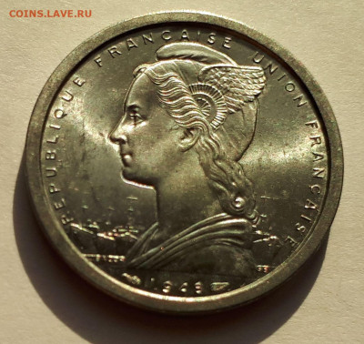 Французский Мадагаскар 2 франка 1948. Сохран! UNC - 8