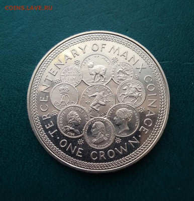 Шайба Остров Мэн 1 крона 1979 300 лет чеканке монет - ostrov_men_1_krona_1979_god_300_let_monetam_ostrova_men