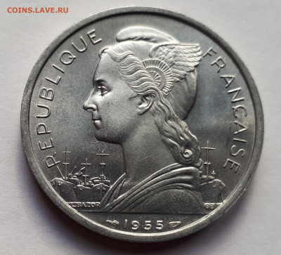 Реюньон Французский 5 фр. 1955. Тираж-3 000 000! Сохран. - 8