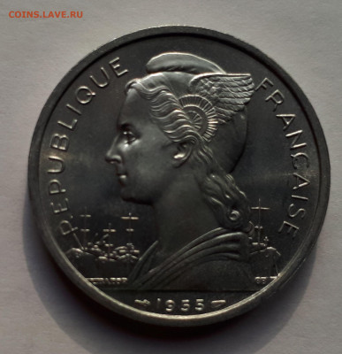 Реюньон Французский 5 фр. 1955. Тираж-3 000 000! Сохран. - 7