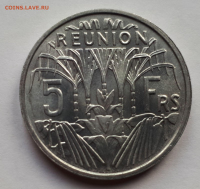 Реюньон Французский 5 фр. 1955. Тираж-3 000 000! Сохран. - 3