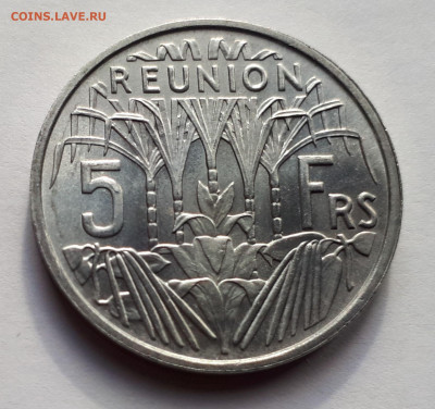 Реюньон Французский 5 фр. 1955. Тираж-3 000 000! Сохран. - 2