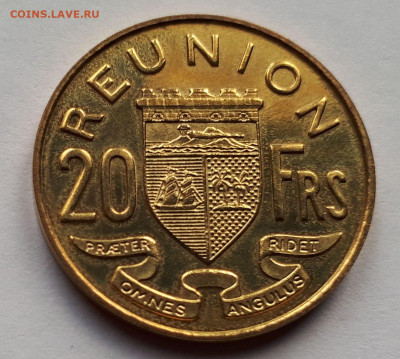 Реюньон Французский 20 франков 1964 Тираж-750 000 Сохран - 4