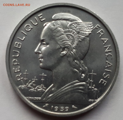 Французское Сомали 5 франков 1959 г. Тираж - 500 000 UNС - 9