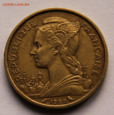 Французское Сомали 10 франков 1965 г. Тираж - 250 000 - 10