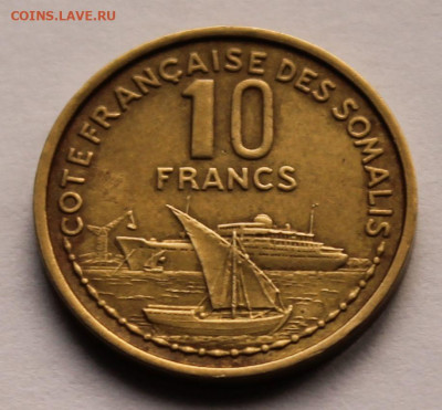 Французское Сомали 10 франков 1965 г. Тираж - 250 000 - 5