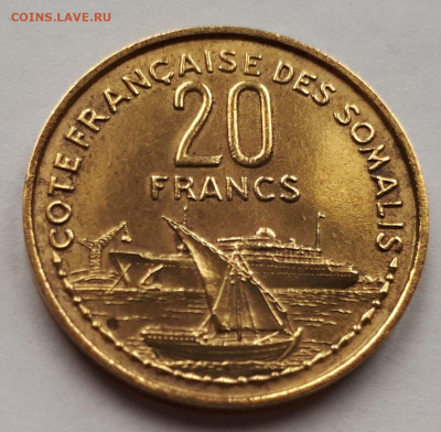 Французское Сомали 20 франков 1952 г. Тираж-500 000 Сохран - 5
