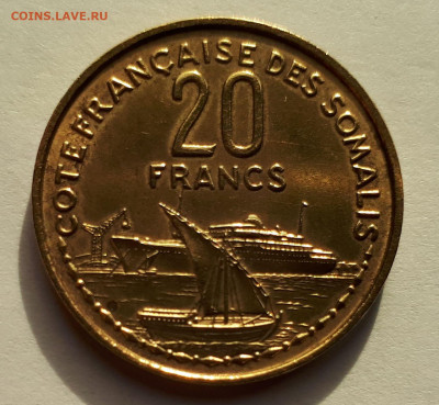 Французское Сомали 20 франков 1952 г. Тираж-500 000 Сохран - 1