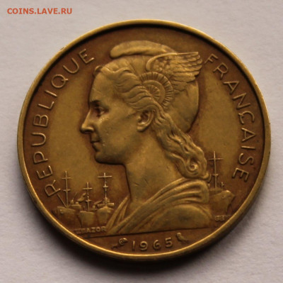 Французское Сомали 20 франков 1965 г. Тираж-500 000 - 10