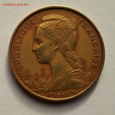 Французское Сомали 20 франков 1965 г. Тираж-500 000 - 7