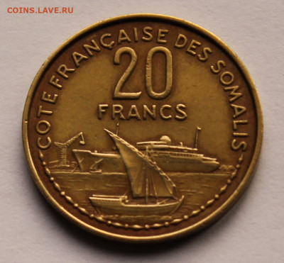Французское Сомали 20 франков 1965 г. Тираж-500 000 - 5