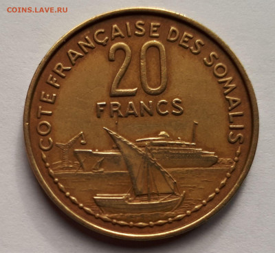 Французское Сомали 20 франков 1965 г. Тираж-500 000 - 1