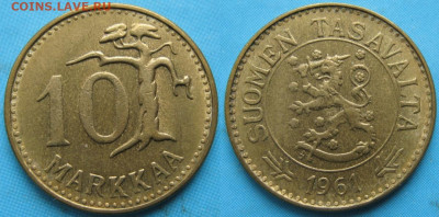 46.Монеты Финляндии - 46.4. -Финляндия 10 марок 1961    120-ак11-A10