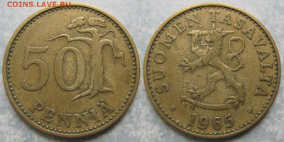 46.Монеты Финляндии - 46.10. -Финляндия 50 пенни 1965 S    190-к83-11447